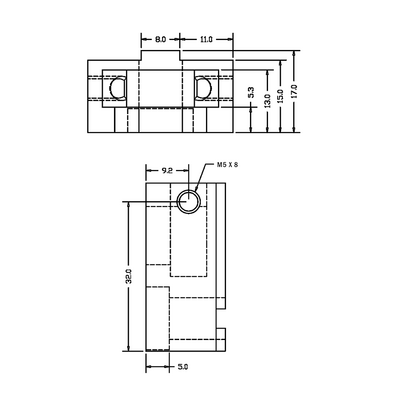 41-410-3 MODULAR SOLUTIONS GUARD CONNECTION FOR REMOVABLE PANEL<BR>36MMX30MMX15MM WITH HARDWARE AND PIVOT PIN